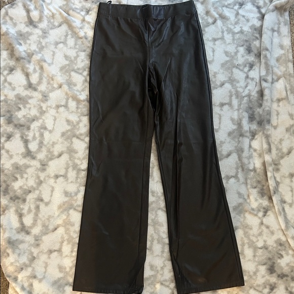 Babaton High-Rise Faux Leather Flare Pants - Dark Brown - Picture 3 of 4